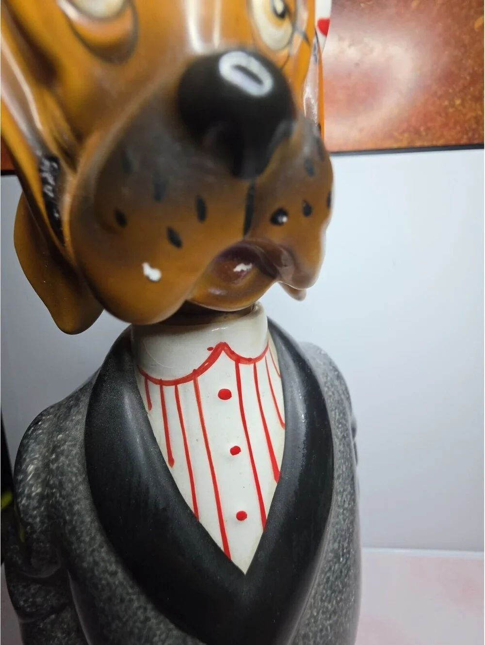Vtg RARE Shields Fifth Avenue Japan Hangover Basset Hound Dog Decanter Figurine